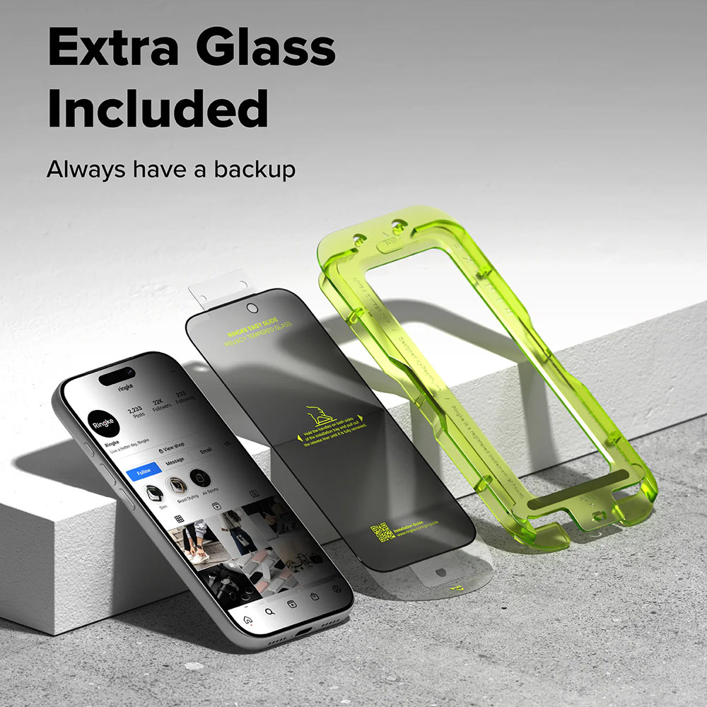 Picture of Apple iPhone 17 6.3 Screen Protector | Ringke Easy Slide Privacy Tempered Glass Screen Protector for iPhone 17 6.3  (Privacy) 2pcs