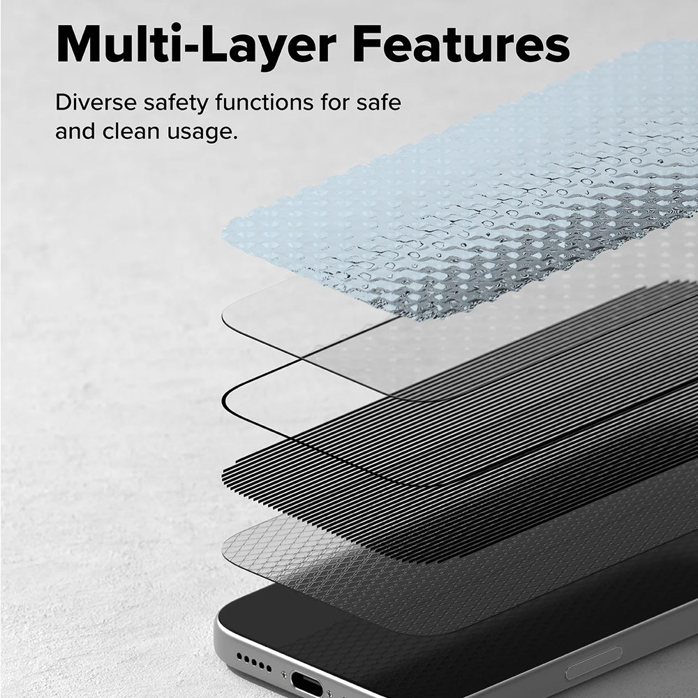 Picture of Apple iPhone 17 6.3 Screen Protector | Ringke Easy Slide Privacy Tempered Glass Screen Protector for iPhone 17 6.3  (Privacy) 2pcs