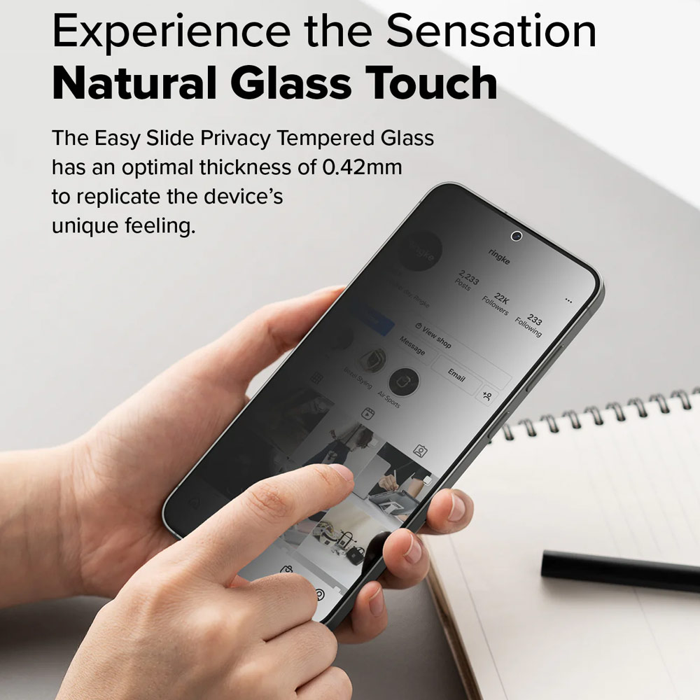 Picture of Samsung Galaxy S25 Plus Screen Protector | Ringke Easy Slide Tempered Glass Screen Protector for Samsung Galaxy S25 Plus(Privacy Anti Peep) 2pcs
