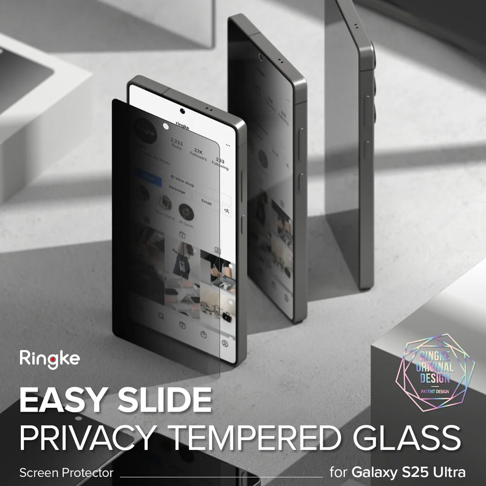 Picture of Samsung Galaxy S25 Ultra Screen Protector | Ringke Easy Slide Tempered Glass Screen Protector for Samsung Galaxy S25 Ultra (Privacy Anti Peep) 2pcs