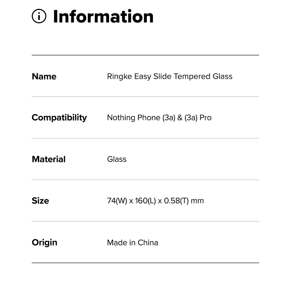 Picture of Nothing Phone 3a Screen Protector | Ringke Easy Slide Tempered Glass Screen Protector for Nothing Phone 3a | Pro (Clear) 2pcs