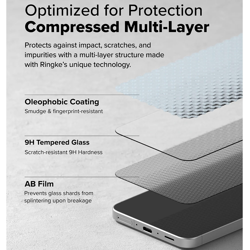 Picture of Samsung Galaxy A36 Screen Protector | Ringke Easy Slide Tempered Glass Screen Protector for Samsung Galaxy A36 (Clear) 2pcs