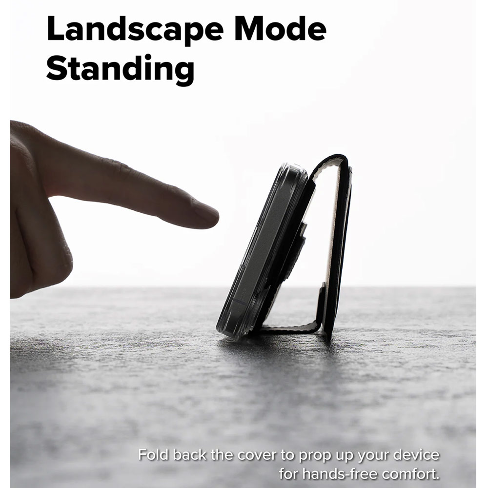 Picture of Apple iPhone 17 6.3  | Ringke Folio Grip Wallet Magnetic Storage capacity of 3 card slots and a large hidden pocket for iPhone 17 6.3 (Black)