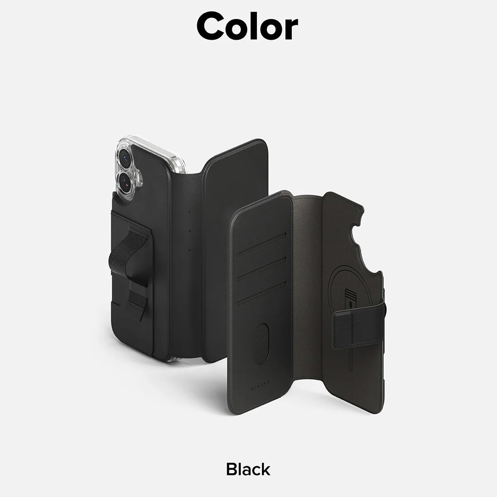 Picture of Apple iPhone 17 6.3  | Ringke Folio Grip Wallet Magnetic Storage capacity of 3 card slots and a large hidden pocket for iPhone 17 6.3 (Black)