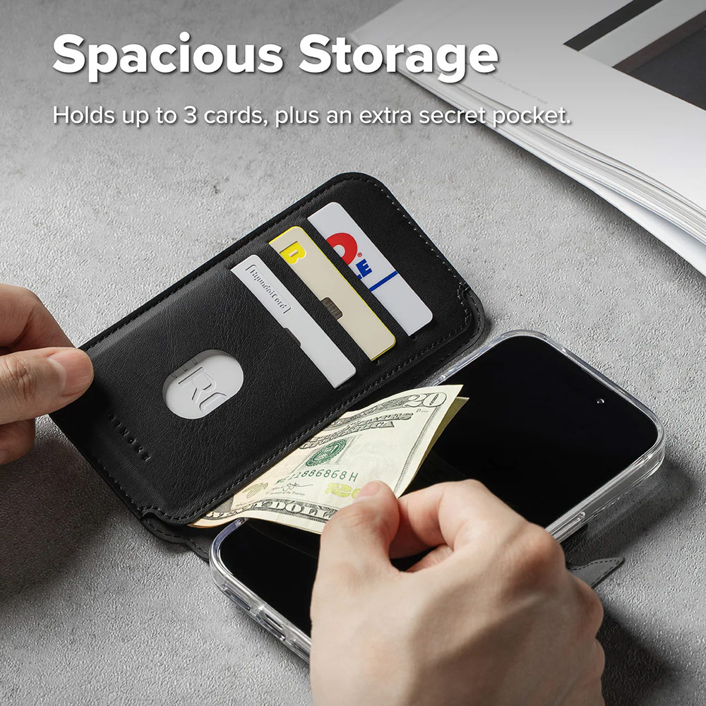 Picture of Apple iPhone 17 Pro Max 6.9  | Ringke Folio Grip Wallet Magnetic Storage capacity of 3 card slots and a large hidden pocket for iPhone 17 Pro Max 6.9 (Black)