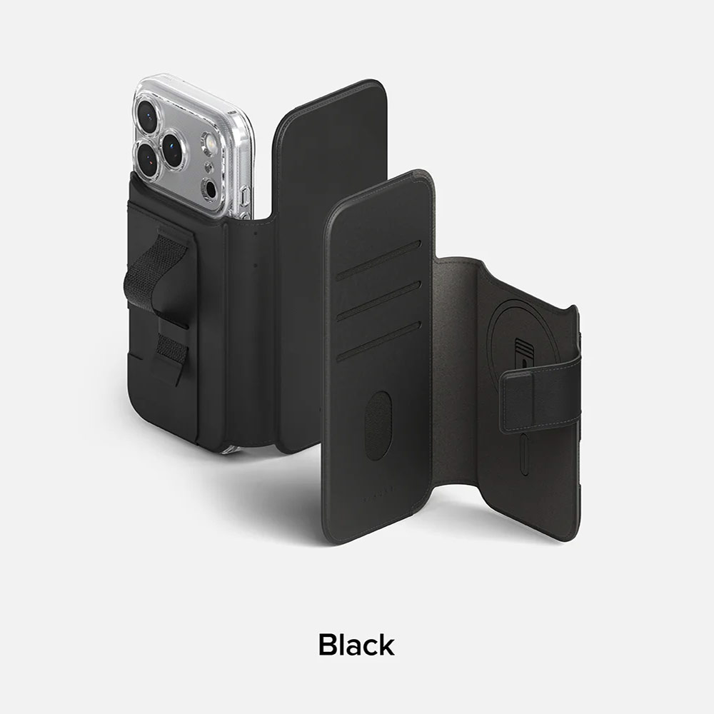 Picture of Apple iPhone 17 Pro Max 6.9  | Ringke Folio Grip Wallet Magnetic Storage capacity of 3 card slots and a large hidden pocket for iPhone 17 Pro Max 6.9 (Black)