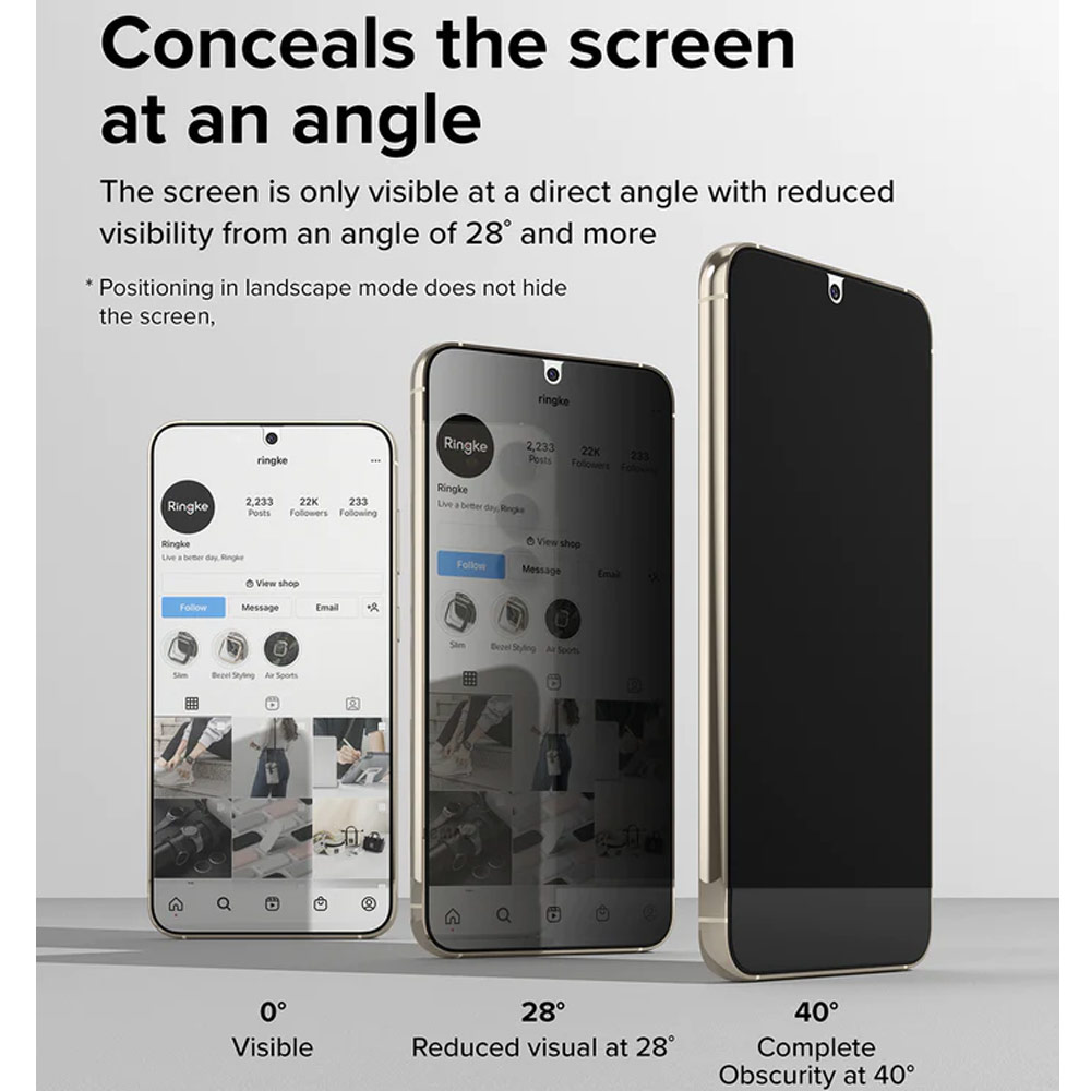 Picture of Samsung Galaxy S23 Plus Screen Protector | Ringke Full Cover Glass Tempered Glass Screen Protector with Installation Jig Tool for Samsung Galaxy S23 Plus (Privacy Anti View Anti Peep Anti Spy)