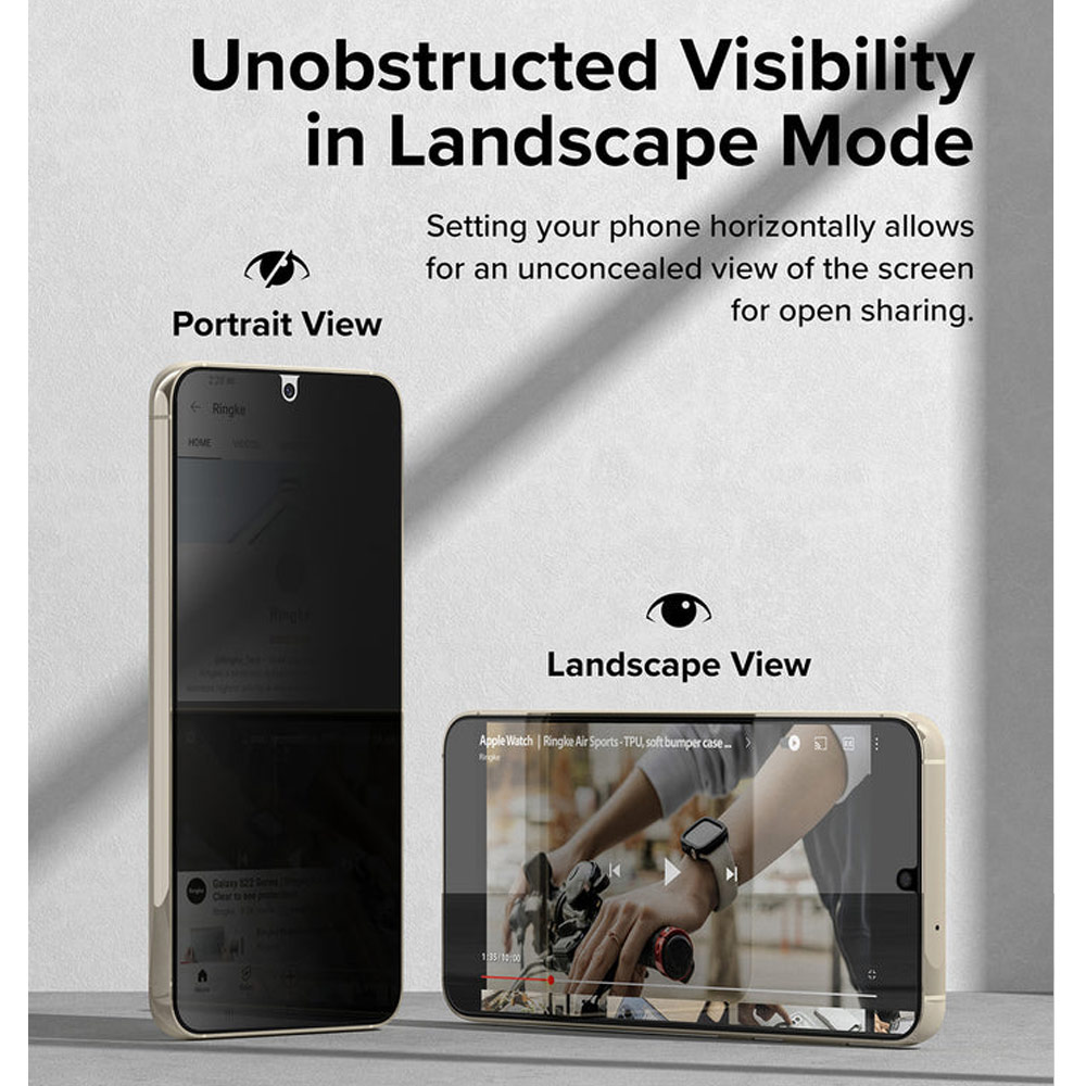 Picture of Samsung Galaxy S23 Plus Screen Protector | Ringke Full Cover Glass Tempered Glass Screen Protector with Installation Jig Tool for Samsung Galaxy S23 Plus (Privacy Anti View Anti Peep Anti Spy)