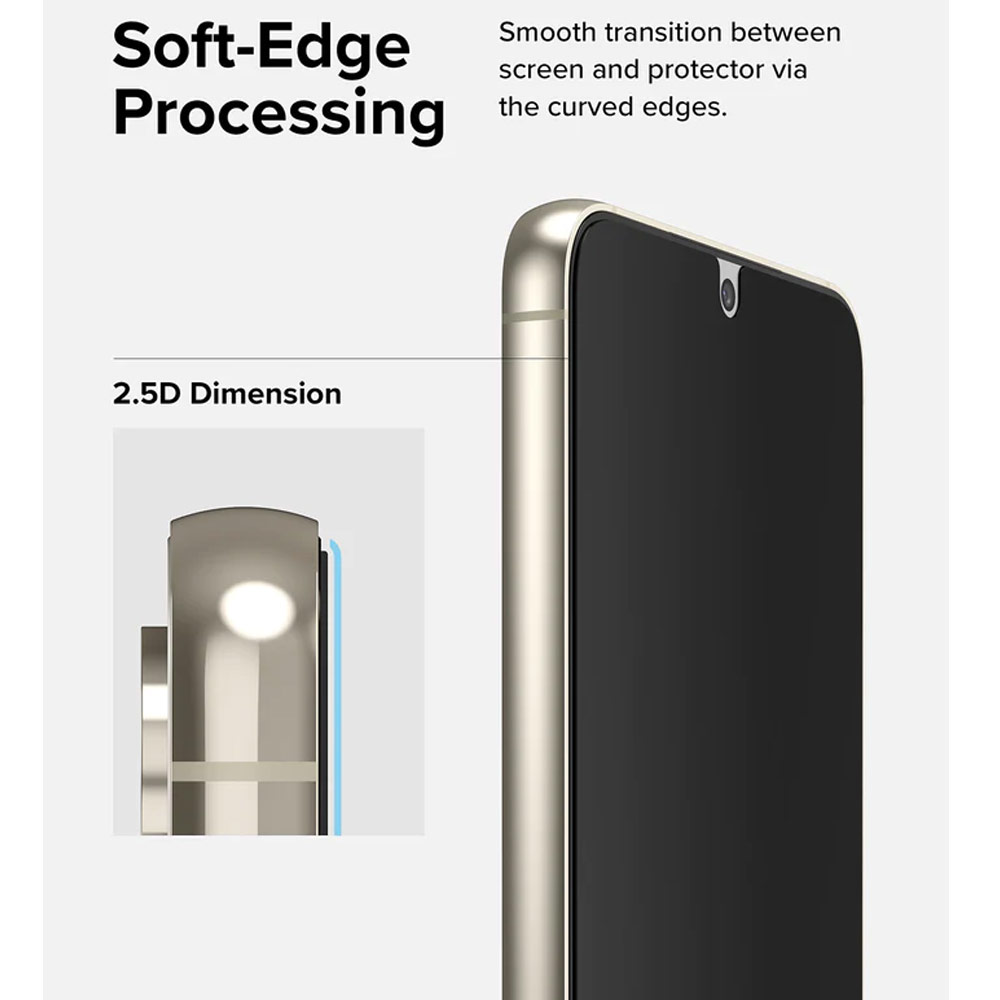 Picture of Samsung Galaxy S23 Plus Screen Protector | Ringke Full Cover Glass Tempered Glass Screen Protector with Installation Jig Tool for Samsung Galaxy S23 Plus (Privacy Anti View Anti Peep Anti Spy)