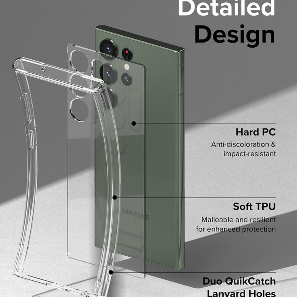 Picture of Samsung Galaxy S23 Ultra Case | Ringke Fusion Transparent Protection Case for Samsung Galaxy S23 Ultra (Matte Smoke)