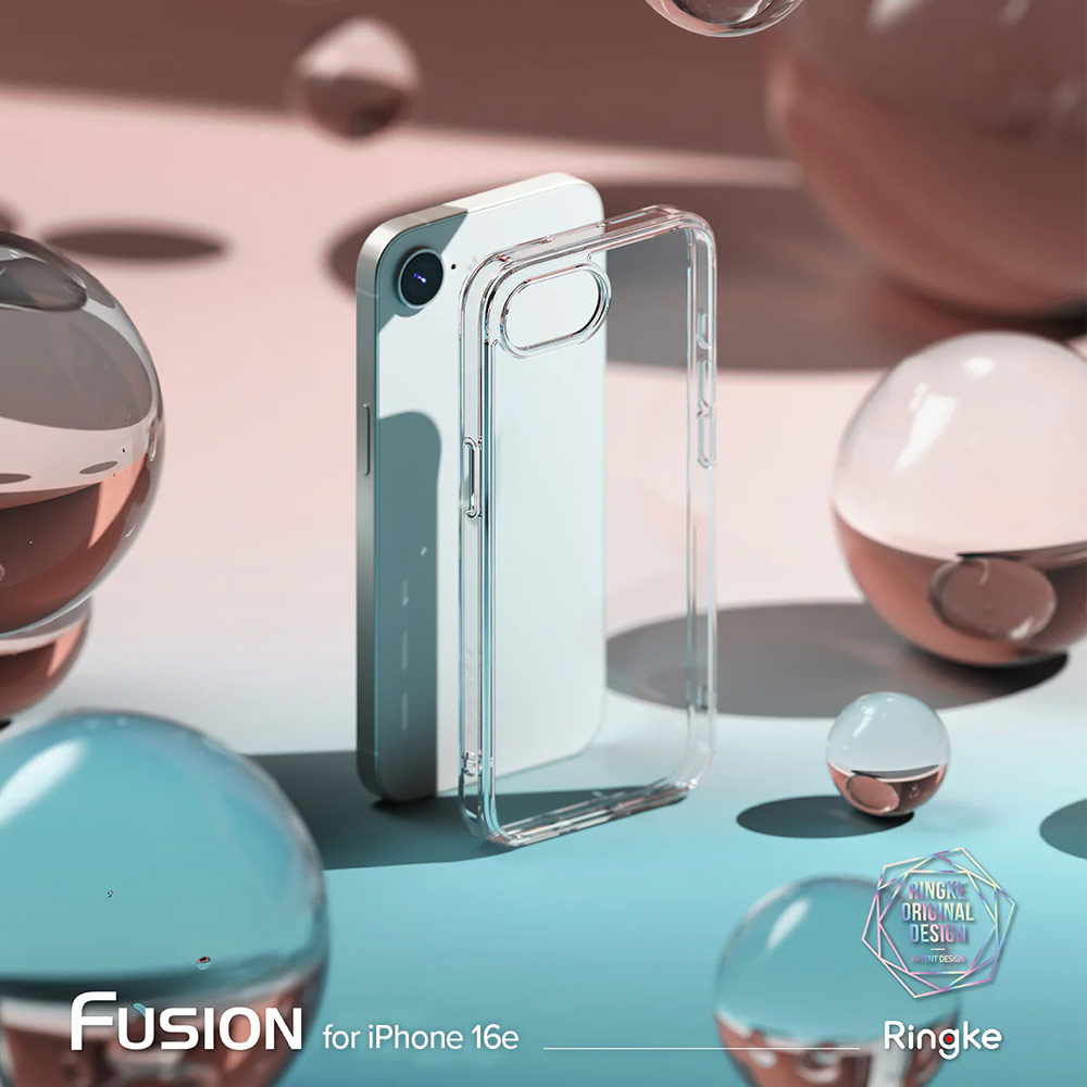 Picture of Apple iPhone 16e Case | Ringke Fusion Transparent Hybrid Protection Case for iPhone 16e (Clear)