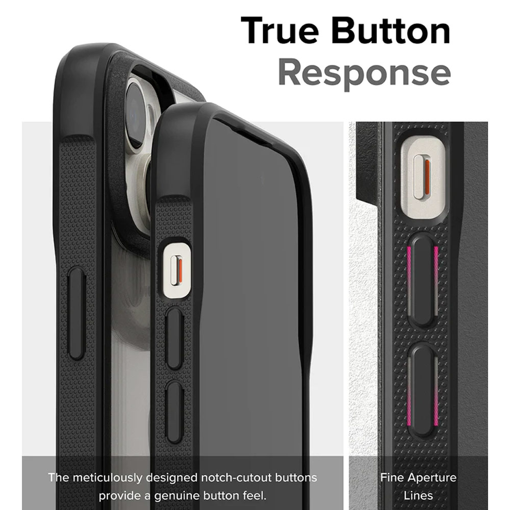 Picture of Apple iPhone 15 6.1 Case | Ringke Fusion Bold Anti Yellow Back Plate Drop Protection Case for Apple iPhone 15 6.1 (Matte Gray)