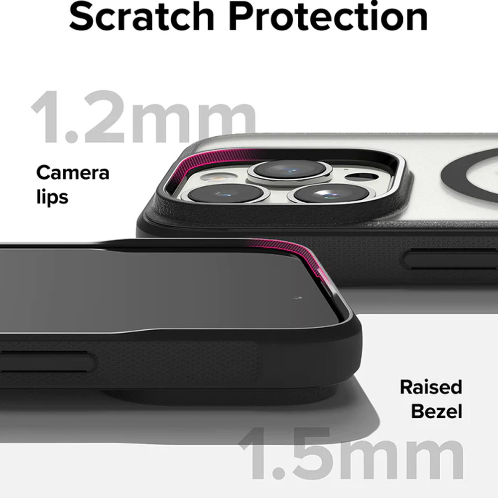 Picture of Apple iPhone 15 Pro Max 6.7 Case | Ringke Fusion Bold Magnetic Anti Yellow Back Plate Drop Protection Case for iPhone 15 Pro Max 6.7 (Matte Black)
