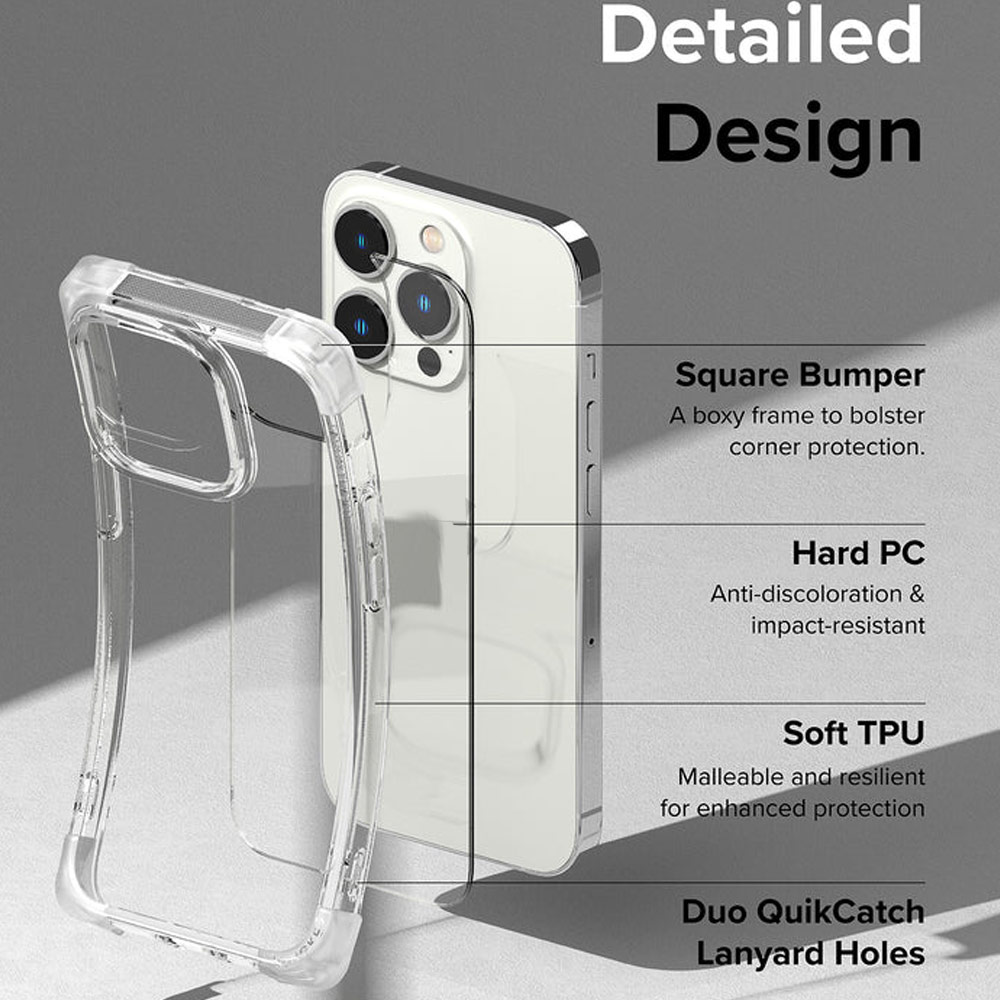 Picture of Apple iPhone 14 6.1 Case | Ringke Fusion Bumper Corner Edge Drop Protection Case for iPhone 14 6.1 (Matte Smoke Black)