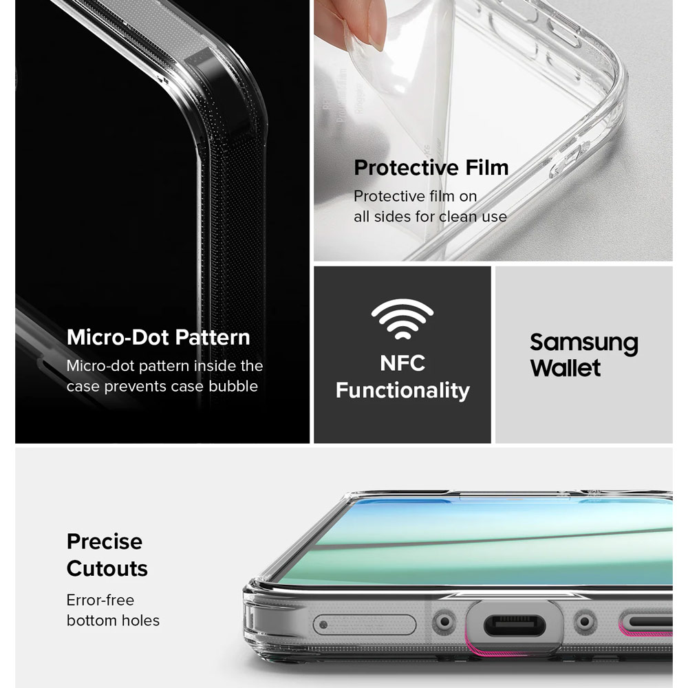 Picture of Samsung Galaxy A36 Case | Ringke Fusion Card Hybrid Protection Case for Samsung Galaxy A36 A56 (Clear)