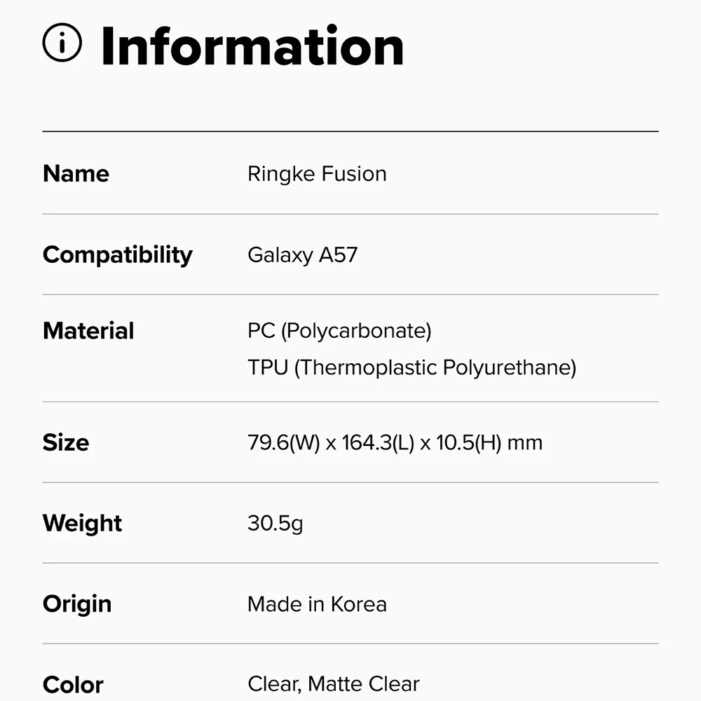 Picture of Samsung Galaxy A57 Case | Ringke Fusion Transparent Hybrid Protection Case for Samsung Galaxy A57 (Matte)
