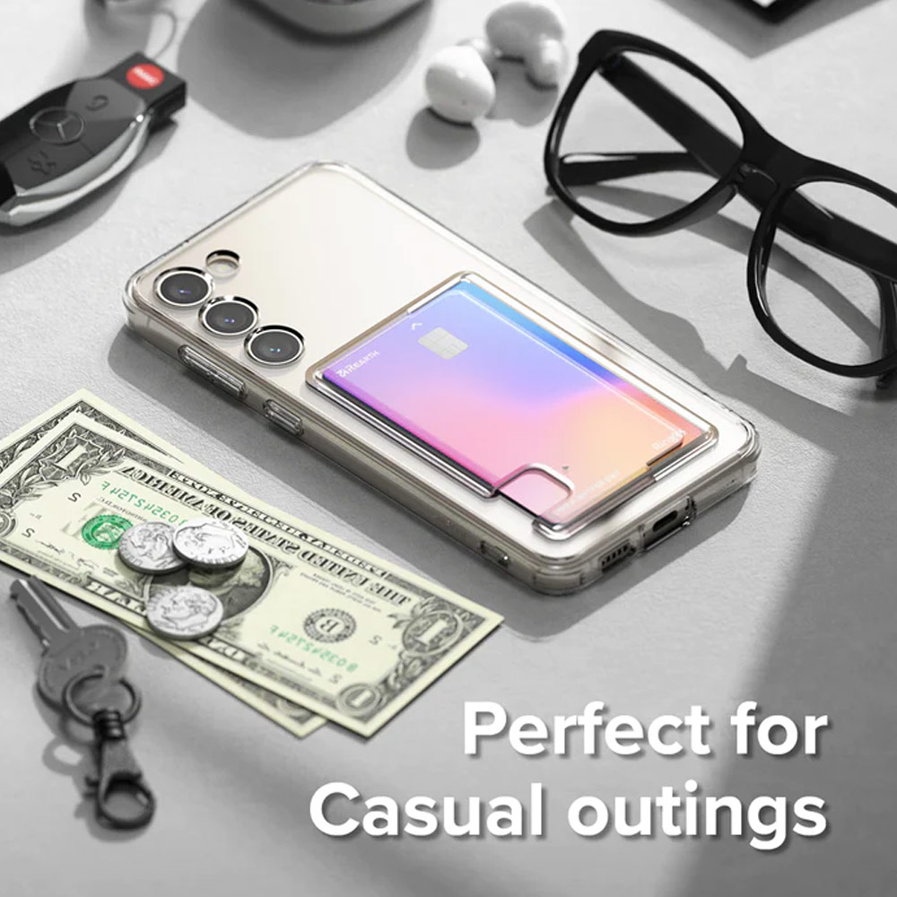 Picture of Samsung Galaxy S23 Plus Case | Ringke Fusion Card Storage Transparent Protection Case for Samsung Galaxy S23 Plus (Clear)