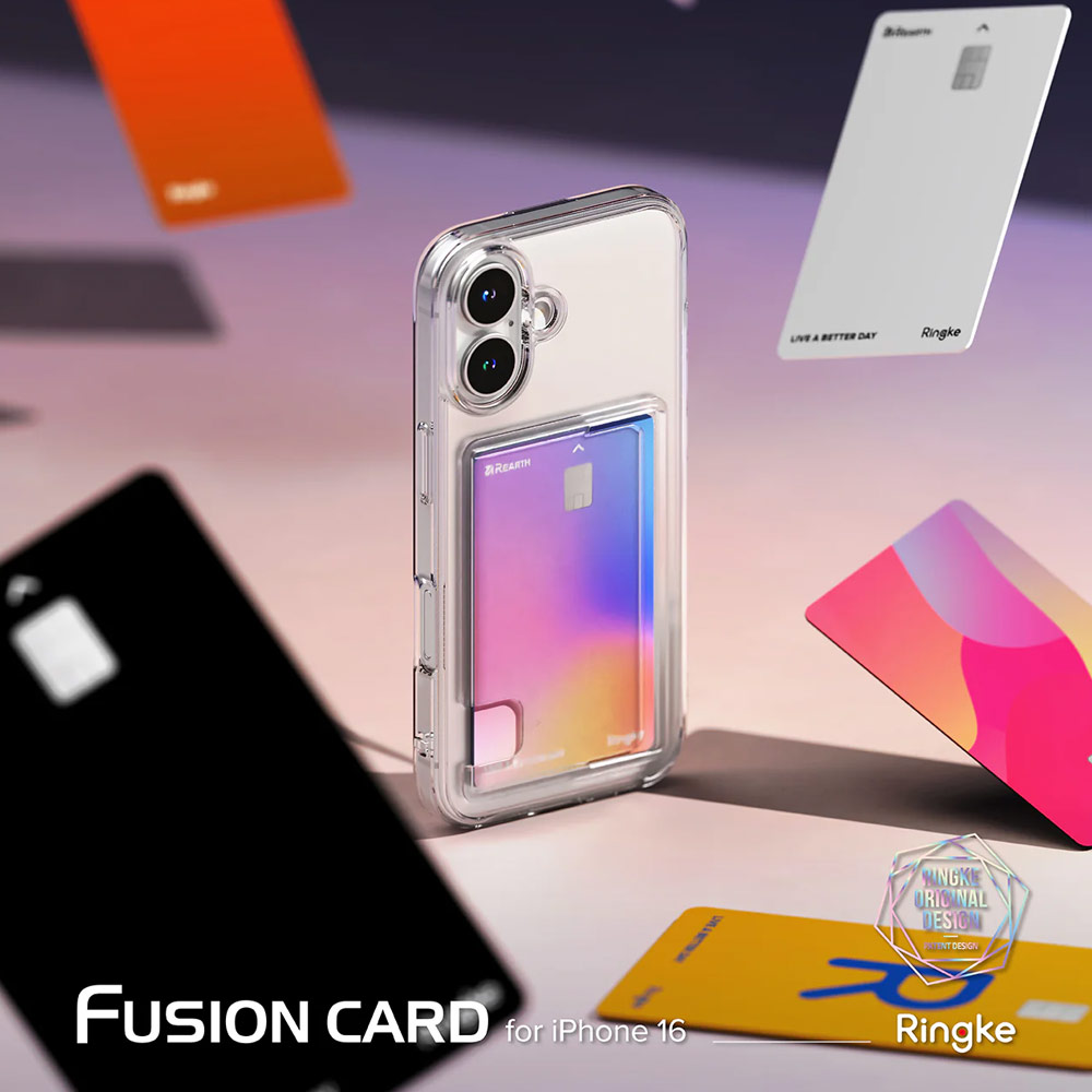 Picture of Apple iPhone 16 6.1 Case | Ringke Fusion Card Drop Protection Case for  iPhone 16 6.1 (Clear)