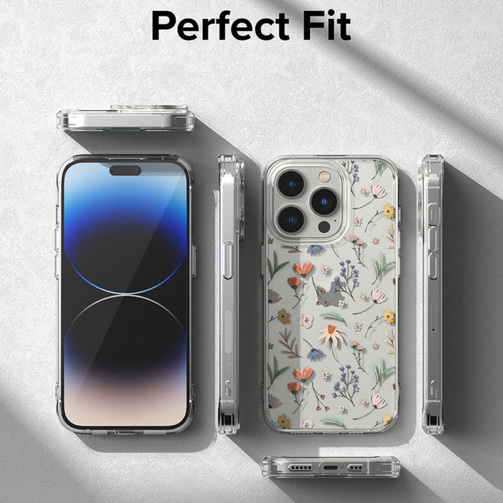 Picture of Apple iPhone 14 Plus 6.7 Case | Ringke Fusion Design Female Modern Women Girl Trendy Design Slim Drop Protection Case for iPhone 14 Plus 6.7 (Dry Flowers)