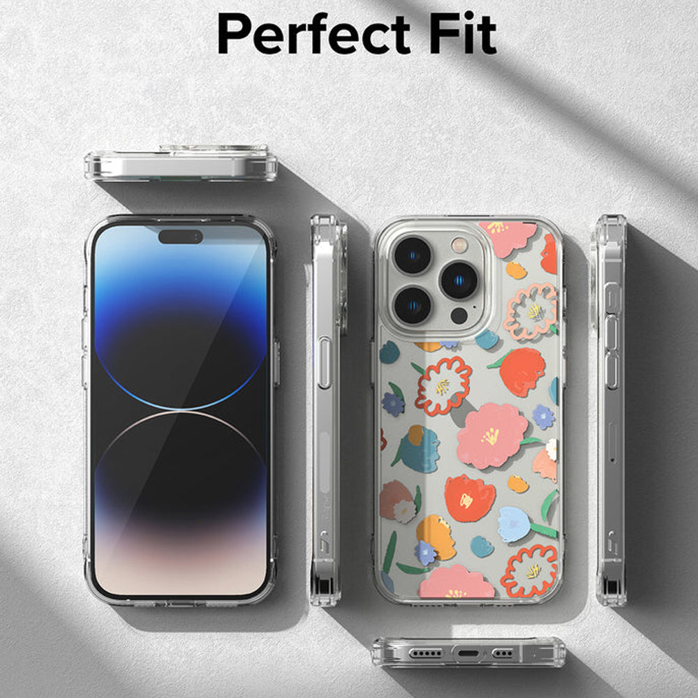 Picture of Apple iPhone 14 Pro 6.1 Case | Ringke Fusion Design Female Modern Women Girl Trendy Design Slim Drop Protection Case for iPhone 14 Pro 6.1 (Floral)