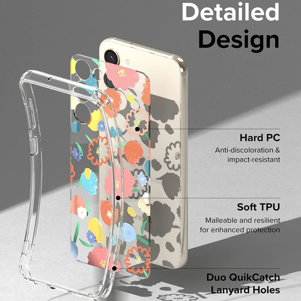 Picture of Samsung Galaxy S23 Case | Ringke Fusion Design Transparent Protection Case for Samsung Galaxy S23 Plus (Floral)