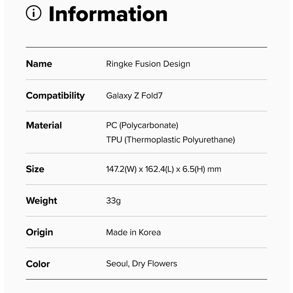 Picture of Samsung Galaxy Z Fold 7 Case | Ringke Fusion Design Protection Case with Strap Hole for Samsung Galaxy Z Fold 7 (Dry Flower)
