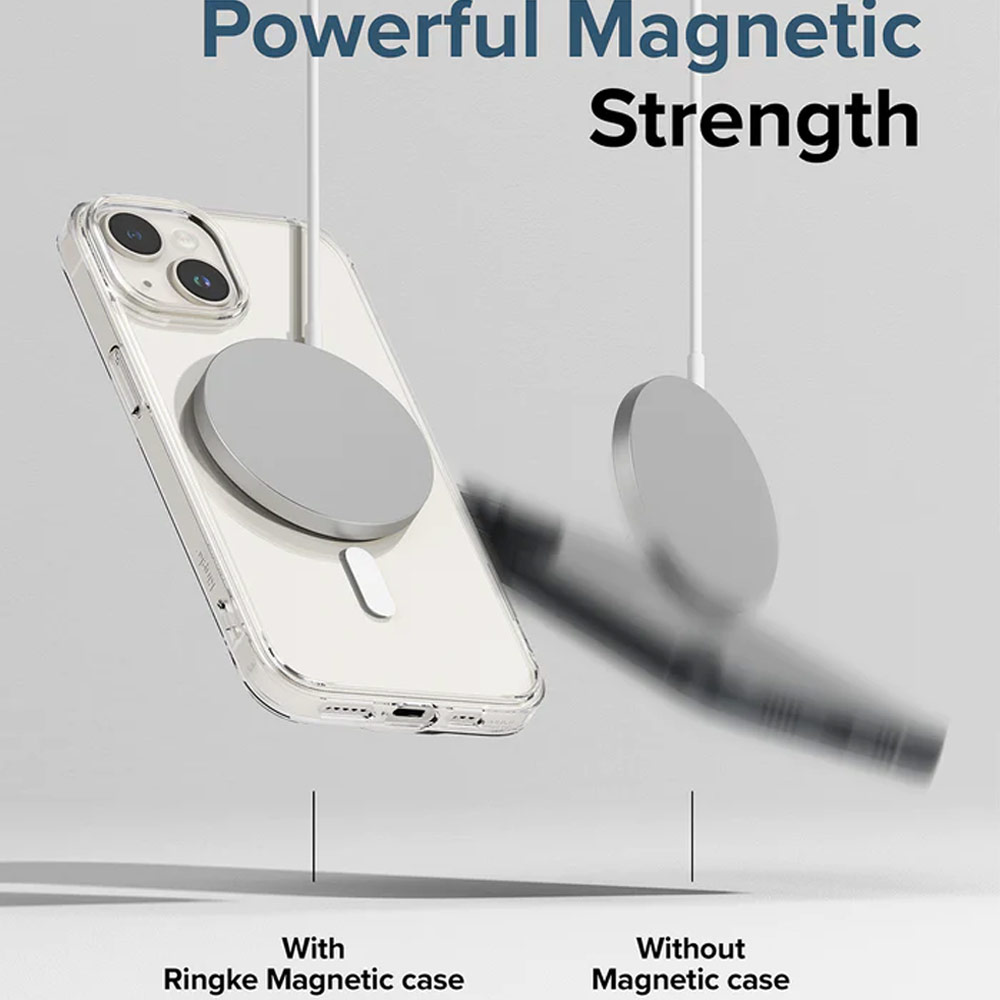 Picture of Apple iPhone 15 6.1 Case | Ringke Fusion Magnetic Slim Drop Protection Case Magsafe Compatible for Apple iPhone 15 6.1 (Clear)