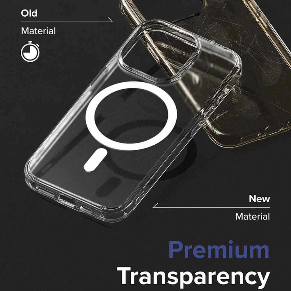 Picture of Apple iPhone 15 Pro 6.1 Case | Ringke Fusion Magnetic Slim Drop Protection Case Magsafe Compatible for Apple iPhone 15 Pro 6.1 Clear)