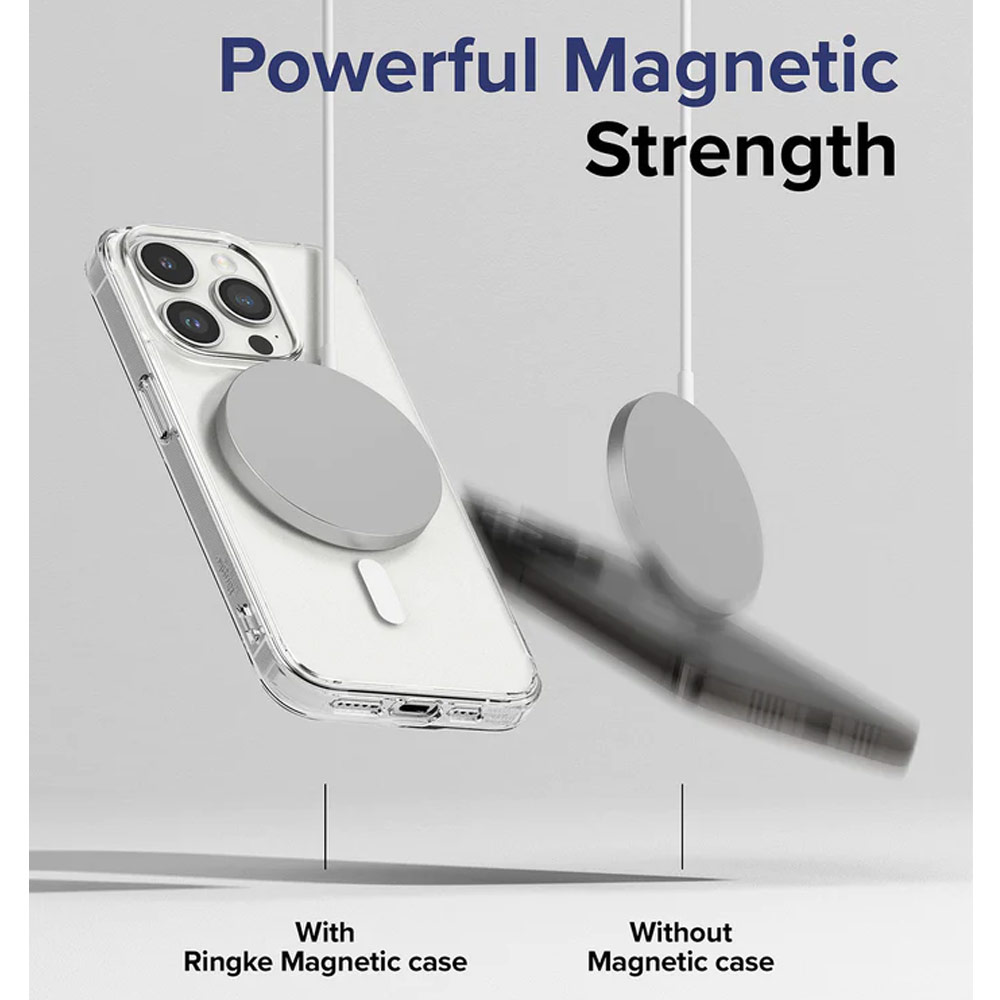 Picture of Apple iPhone 15 Pro 6.1 Case | Ringke Fusion Magnetic Slim Drop Protection Case Magsafe Compatible for Apple iPhone 15 Pro 6.1 Clear)
