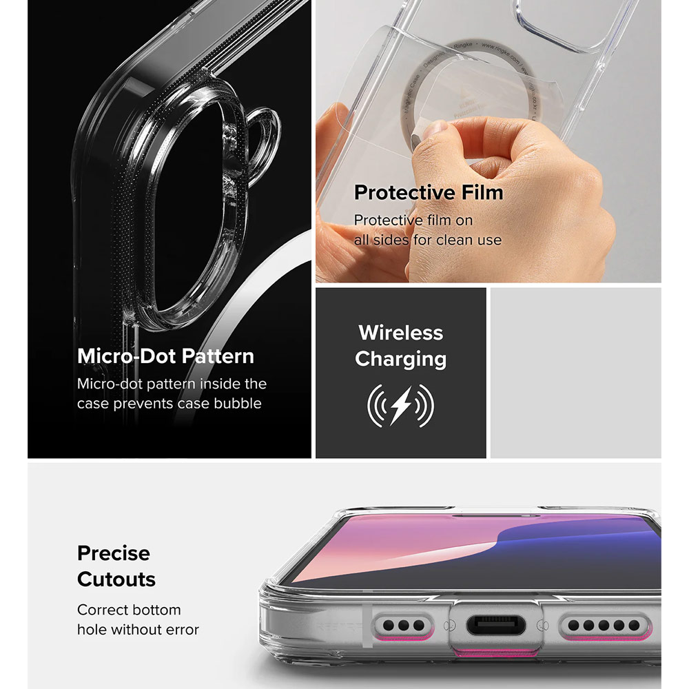 Picture of Apple iPhone 16 6.1 Case | Ringke Fusion Magnetic Slim Drop Protection Case Magsafe Compatible for  iPhone 16 6.1 (Matte)