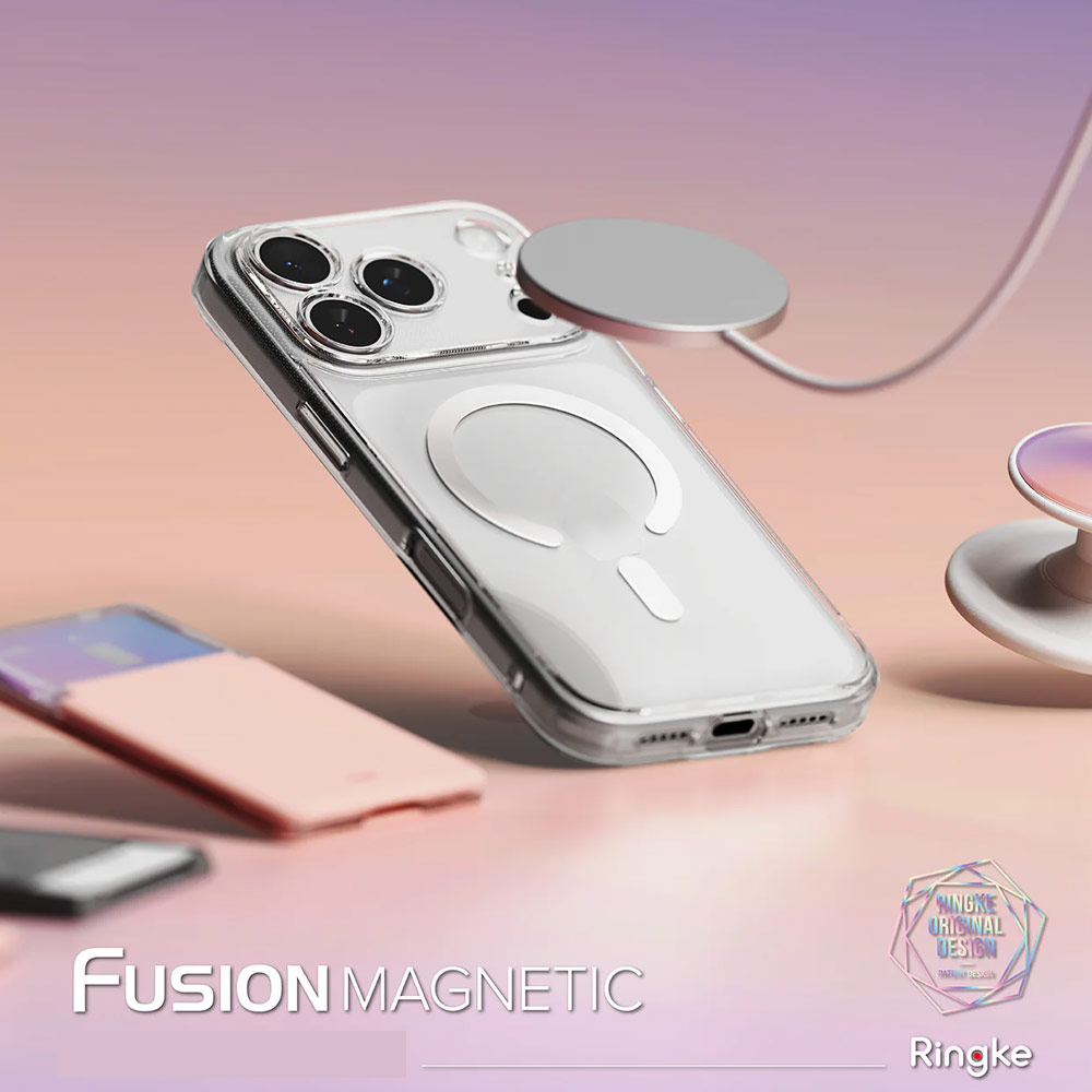 Picture of Apple iPhone 17 Pro 6.3 Case | Ringke Fusion Magnetic Slim Drop Protection Case Magsafe Compatible for  iPhone 17 Pro 6.3 (Clear)
