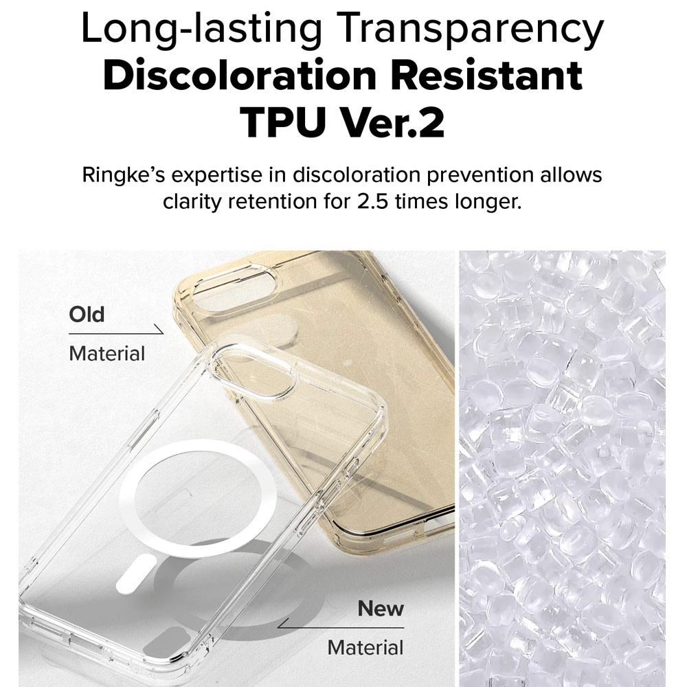 Picture of Apple iPhone 16e Case | Ringke Fusion Magnetic Transparent Hybrid Protection Case for iPhone 16e (Clear)
