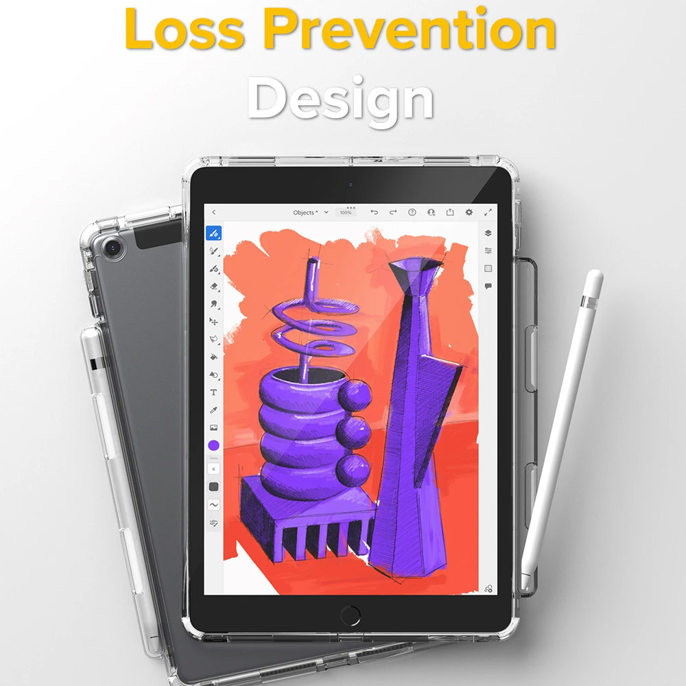 Picture of Apple iPad 10.2 9th gen 2021 Case | Ringke Fusion Plus Back Case Protection Case for Apple iPad 10.2 9th Gen 2021 (White Black)