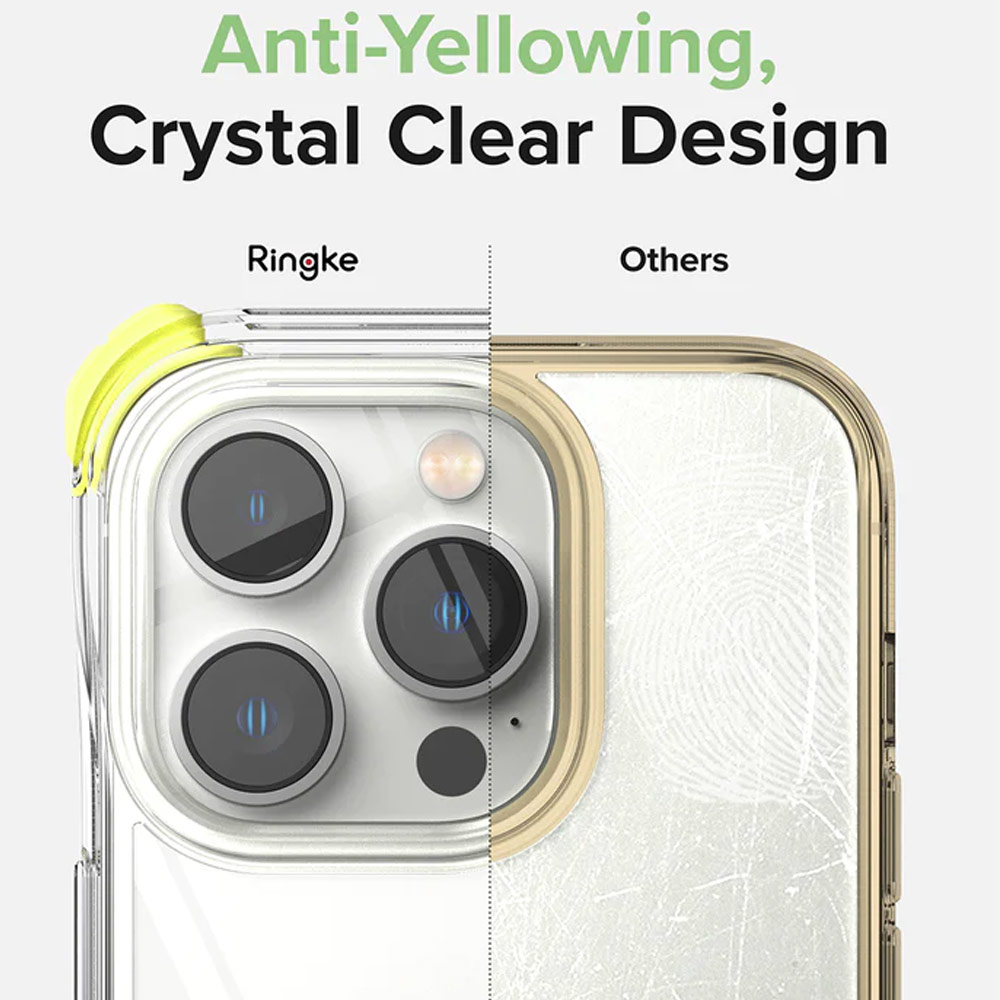 Picture of Apple iPhone 14 Pro 6.1 Case | Ringke Fusion Plus Corner Bumper Absorbs Shock Drop Protection Case for iPhone 14 Pro 6.1 (Clear Lime Glow)