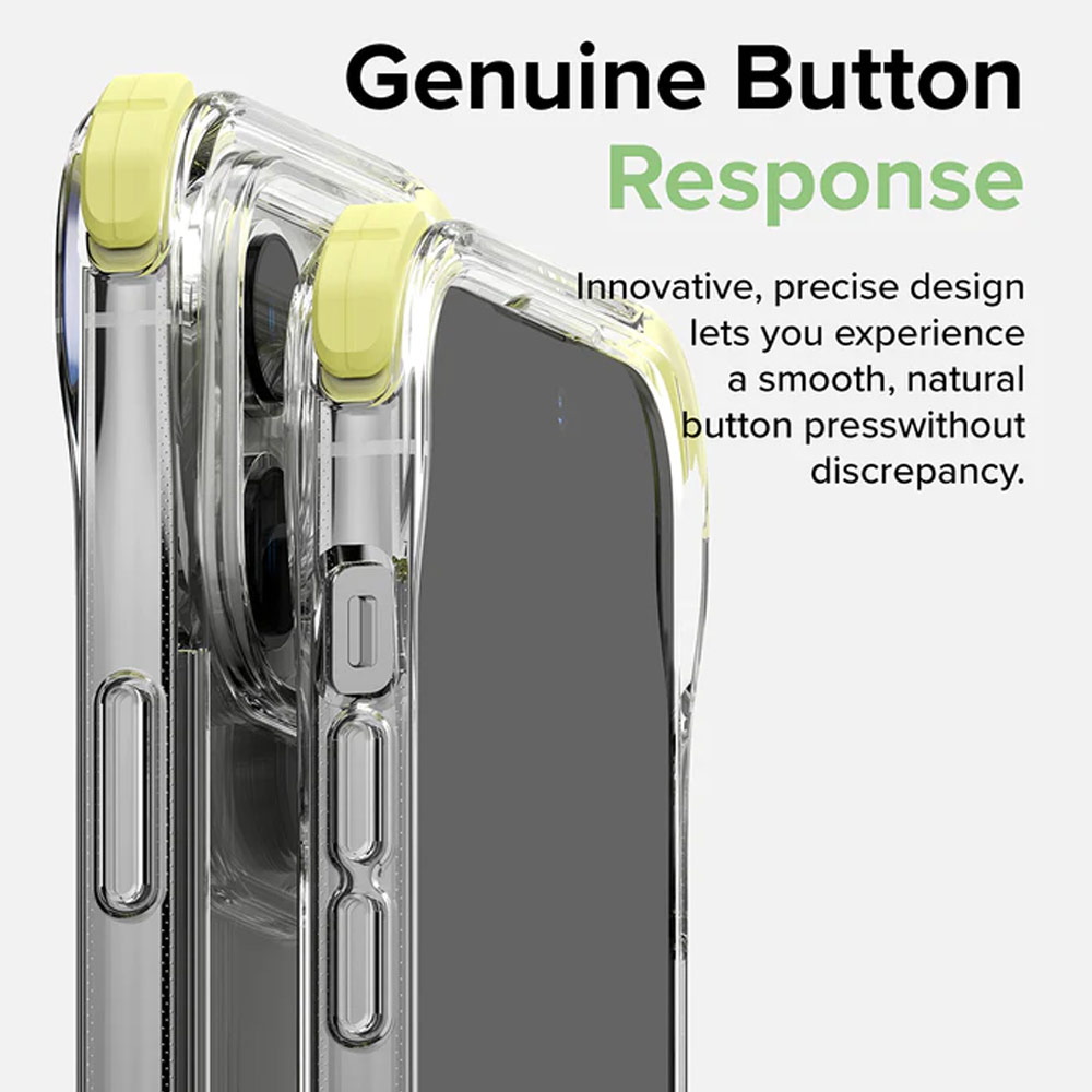 Picture of Apple iPhone 14 Pro 6.1 Case | Ringke Fusion Plus Corner Bumper Absorbs Shock Drop Protection Case for iPhone 14 Pro 6.1 (Clear Lime Glow)