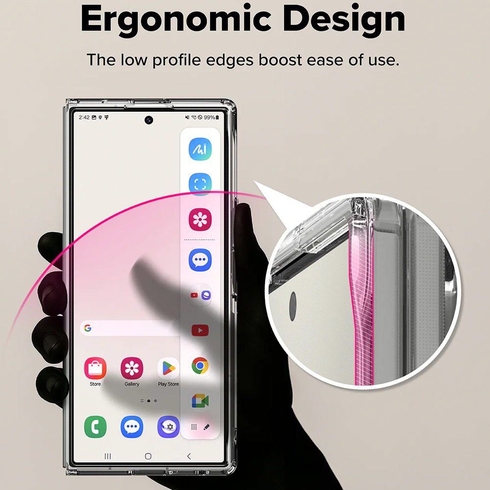 Picture of Samsung Galaxy Z Fold 7 Case | Ringke Fusion Protection Case with Strap Hole for Samsung Galaxy Z Fold 7 (Clear)