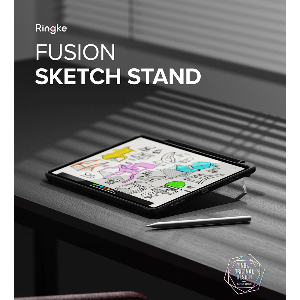 Picture of Apple iPad Air 13 M3 2025 Case | Ringke Fusion Sketch Stand Case Horizontal Vertical Multi Angle Stand Back Drop Protection Case for iPad Air 13" M2 2024 M3 2025 (Black)