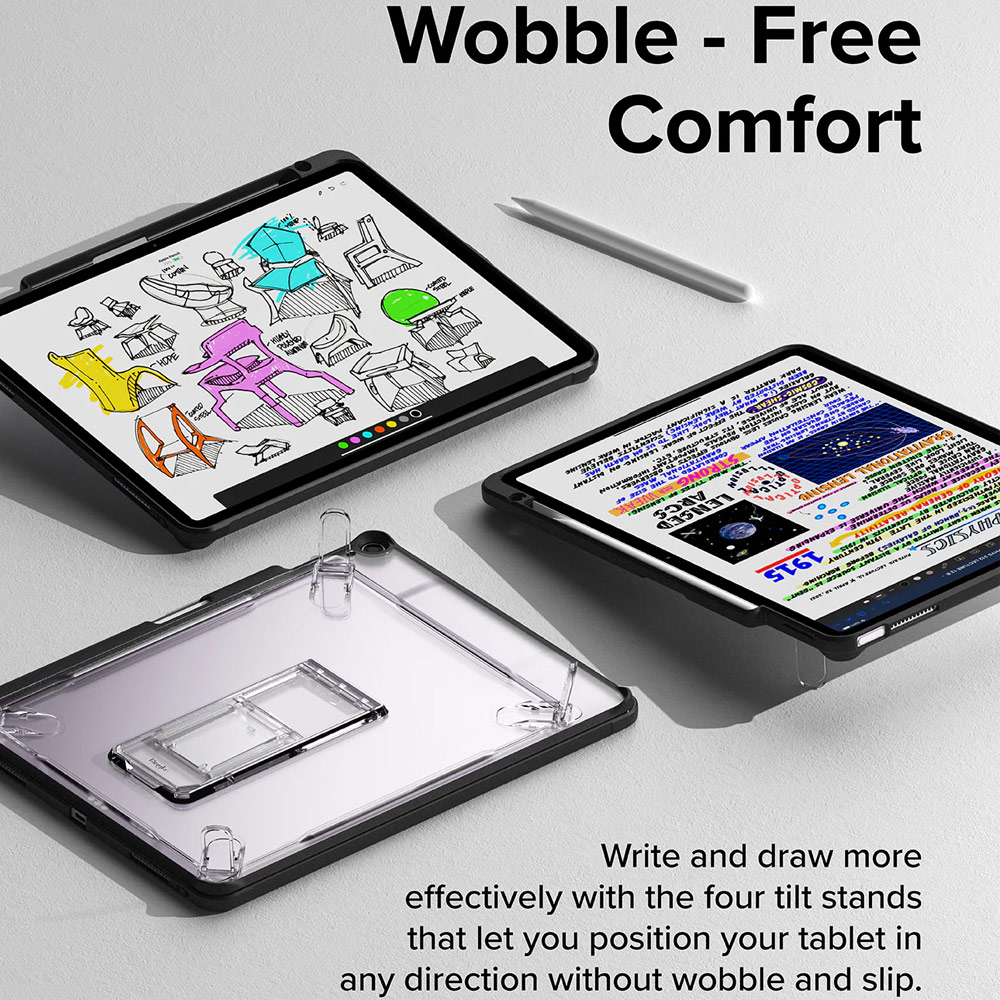 Picture of Apple iPad Air 13 M3 2025 Case | Ringke Fusion Sketch Stand Case Horizontal Vertical Multi Angle Stand Back Drop Protection Case for iPad Air 13" M2 2024 M3 2025 (Black)