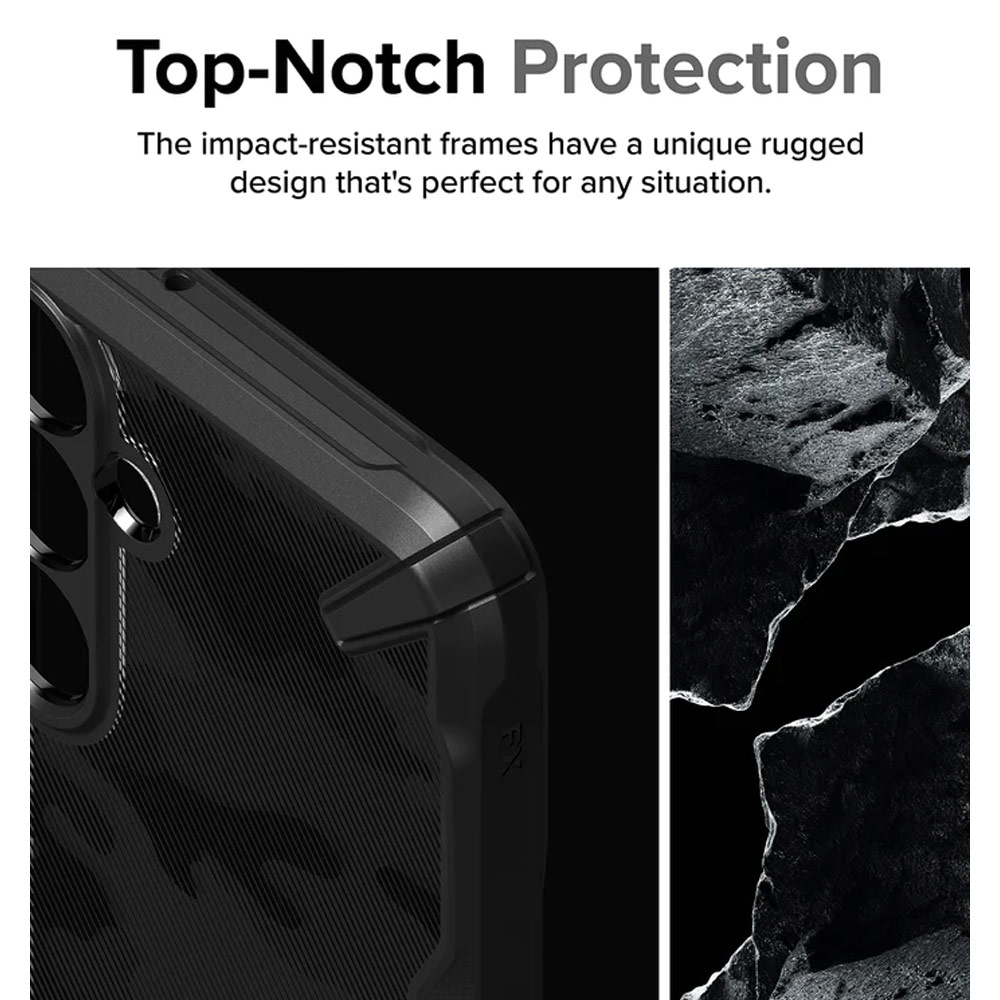 Picture of Samsung Galaxy S24 Case | Ringke Fusion X Drop Protection Case for Samsung Galaxy S24 (Camo Black)