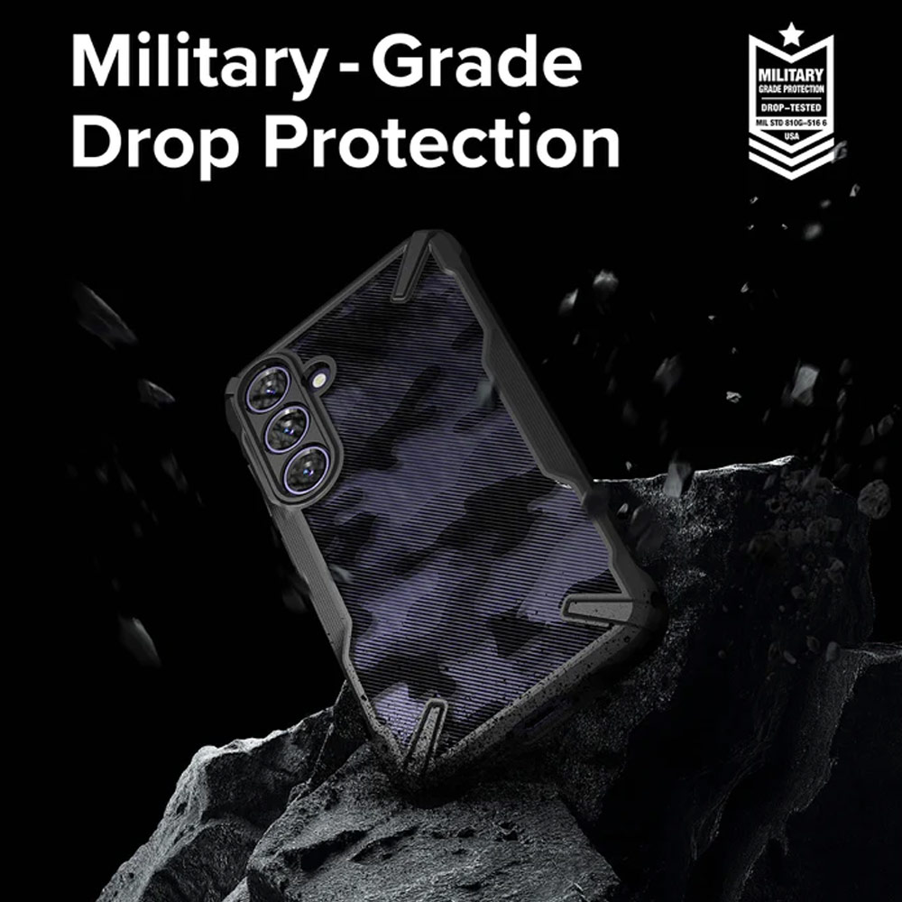 Picture of Samsung Galaxy S24 Case | Ringke Fusion X Drop Protection Case for Samsung Galaxy S24 (Camo Black)