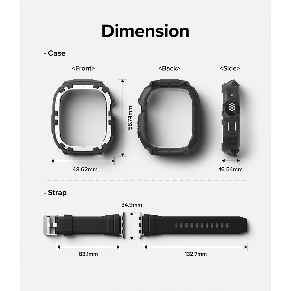 Picture of Apple Watch 49mm	Ultra Case | Ringke Fusion X Guard Sporty Case and Strap for Apple Watch Series 8 49mm Ultra Case (White)