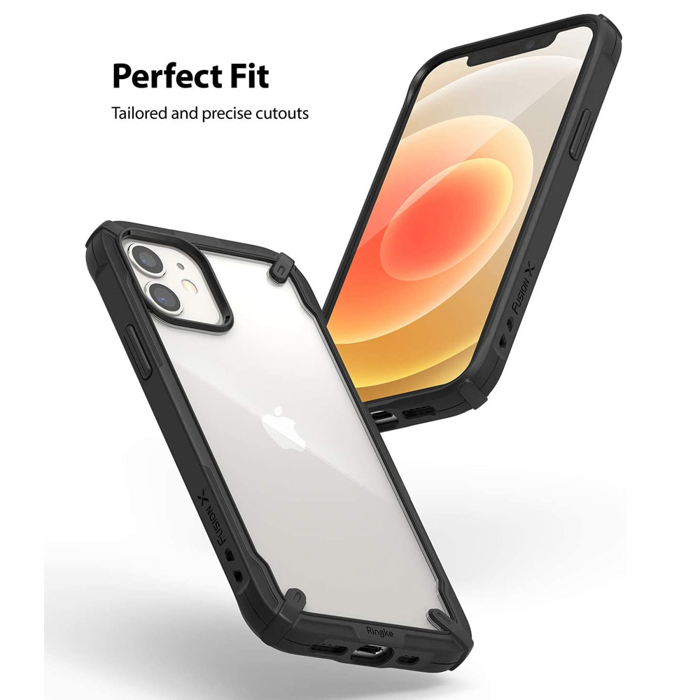 Picture of Apple iPhone 12 6.1 Case | Ringke Fusion-X Protection Case for Apple iPhone 12 iPhone 12 Pro 6.1 (Black)