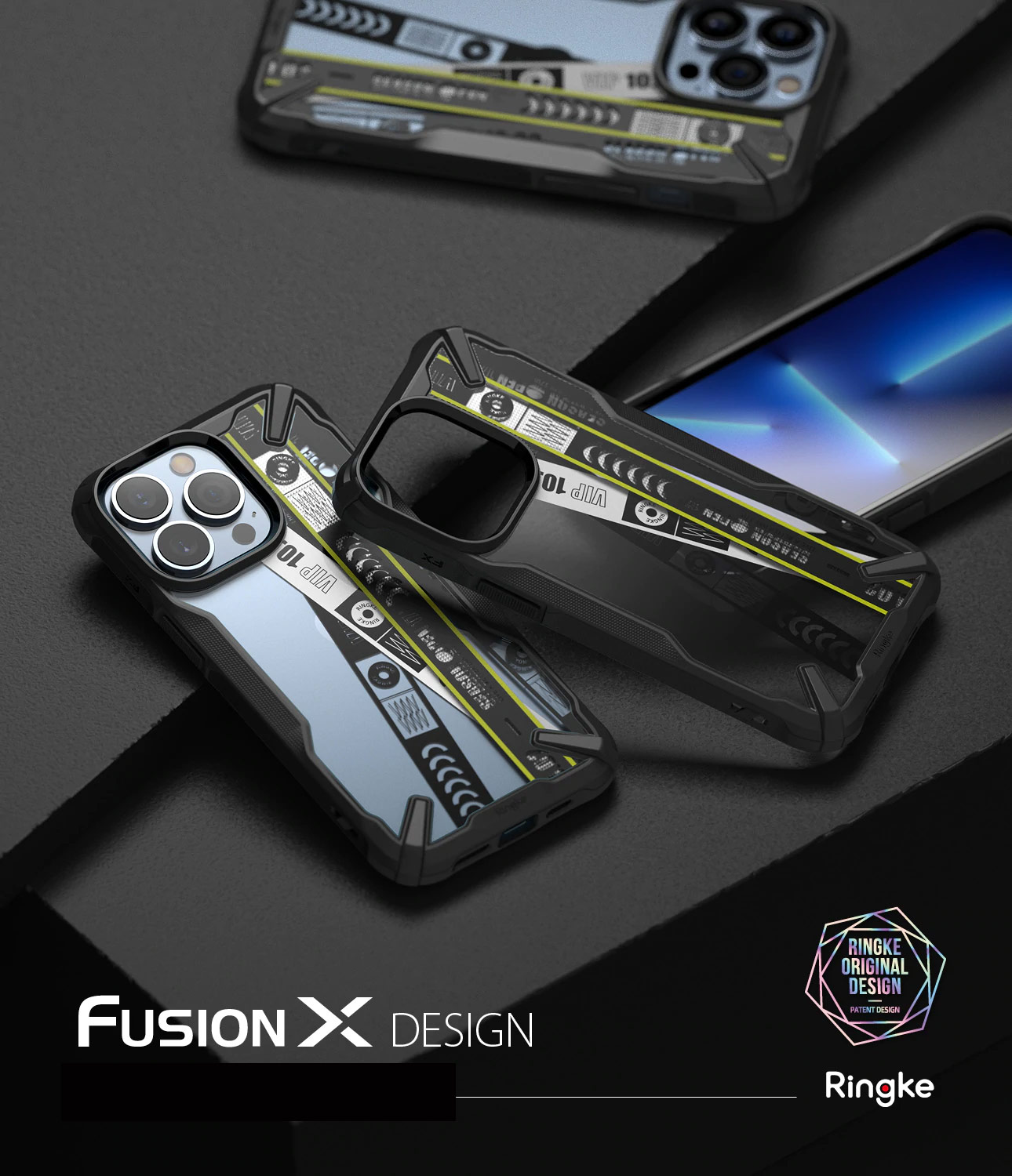 Picture of Apple iPhone 13 Pro 6.1 Case | Ringke Fusion X Design Protection Case for Apple iPhone 13 Pro 6.1 (Ticket Band Design)