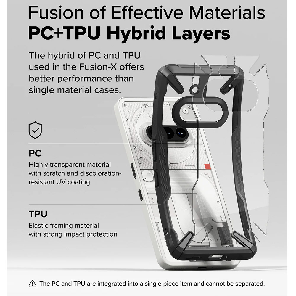 Picture of Nothing Phone 3a Case | Ringke Fusion X Hybrid Drop Protection Case for Nothing Phone 3a (Black)