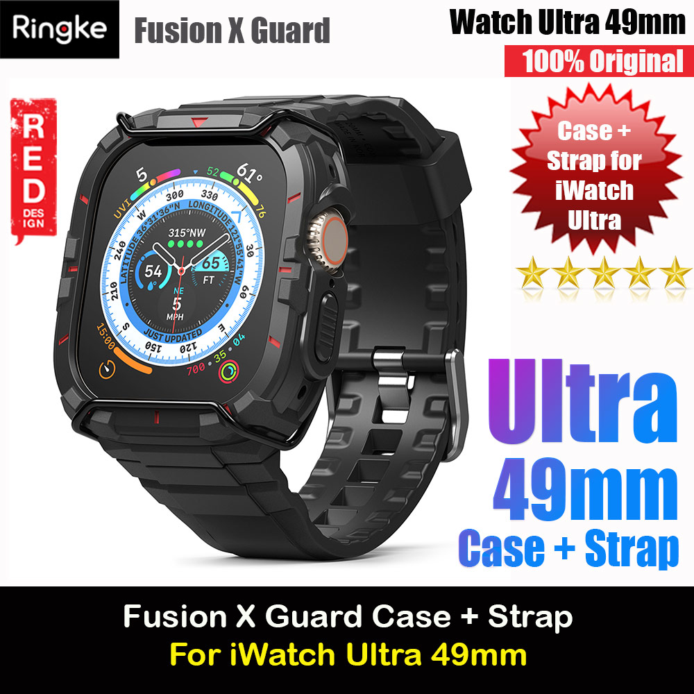 Picture of Ringke Fusion X Guard Protection Case Strap Band for Apple Watch Ultra 49mm (Black Red Index Wired) Apple Watch 49mm	Ultra- Apple Watch 49mm	Ultra Cases, Apple Watch 49mm	Ultra Covers, iPad Cases and a wide selection of Apple Watch 49mm	Ultra Accessories in Malaysia, Sabah, Sarawak and Singapore 