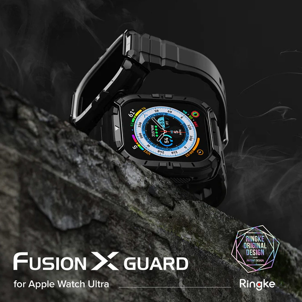 Picture of Apple Watch 49mm Ultra 3 Case | Ringke Fusion X Guard Wired Version Sporty Case and Strap for Apple Watch Series 8 49mm Ultra Case (Wired Black)