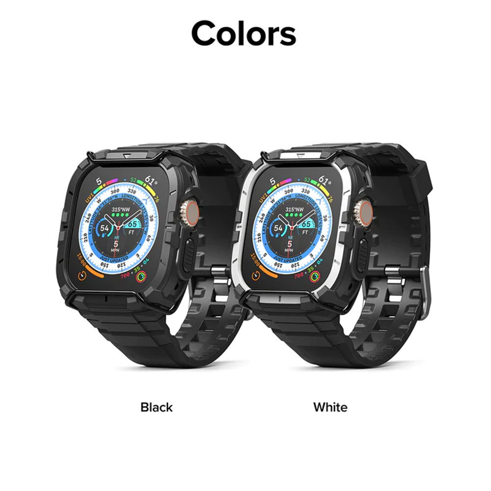 Picture of Apple Watch 49mm Ultra 3 Case | Ringke Fusion X Guard Wired Version Sporty Case and Strap for Apple Watch Series 8 49mm Ultra Case (Wired Black)
