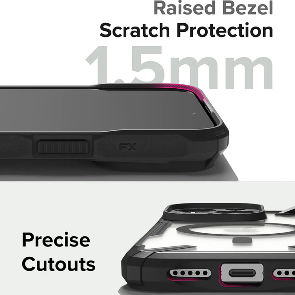 Picture of Apple iPhone 15 Pro Max 6.7 Case | Ringke Fusion X Magnetic Anti Yellow Back Plate Drop Protection Case for iPhone 15 Pro Max 6.7 (Matte Black)