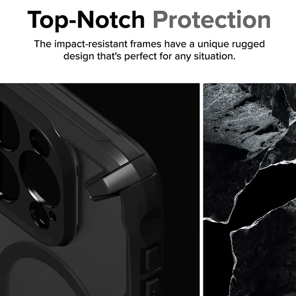 Picture of Apple iPhone 15 Pro Max 6.7 Case | Ringke Fusion X Magnetic Anti Yellow Back Plate Drop Protection Case for iPhone 15 Pro Max 6.7 (Matte Black)