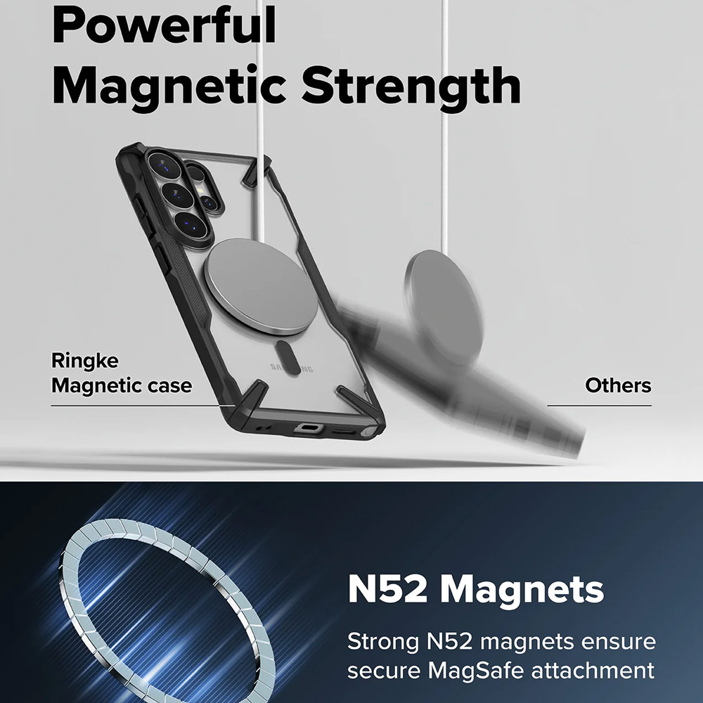 Picture of Samsung Galaxy S26 Ultra Case | Ringke Fusion X Magnetic Rugged Heavy Duty Protection Case for Samsung Galaxy S26 Ultra (Black)